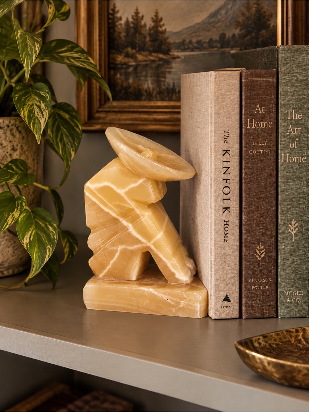 Vintage “Siesta Man” Carved Marble Book End